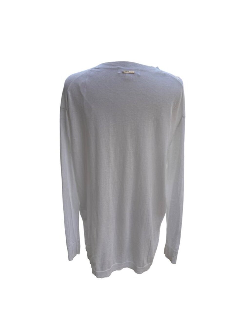 Michael Kors Womens V-Neck Knit Sweater White Medium Cotton Blend Pre-Owned - Picture 2 of 12